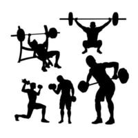 set of men fitness activity vector design