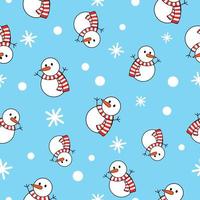 Snowman cartoon pattern seamless for wrapping paper, wallpaper, poster. Vector illustration