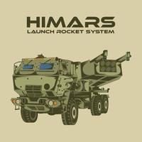 Ilustración de vector de sistema de lanzamiento de cohetes himars