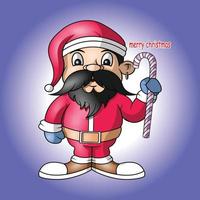 a santa holding a stick at christmas vector