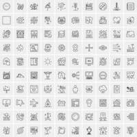 100 iconos de negocios para web y material impreso vector