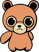 Staring Cartoon Teddy Bear vector