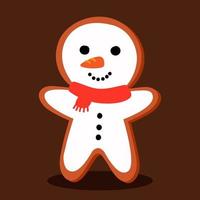 Gingerbread man with snowman icing vector