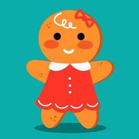 gingerbread man with icing vector