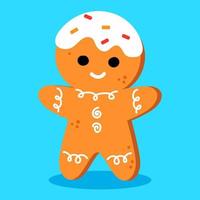 gingerbread man with icing vector