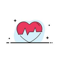 ecg heart heartbeat pulse beat Flat Color Icon Vector