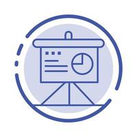 Presentation Analytics Board Business Blue Dotted Line Line Icon vector