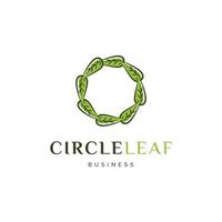 Circle Leaf Icon Logo Design Template vector