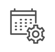 Engineering and gear icon outline and linear vector. vector