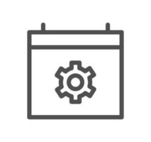 Engineering and gear icon outline and linear vector. vector