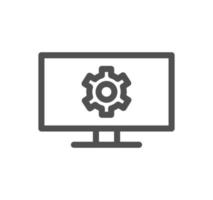 Engineering and gear icon outline and linear vector. vector