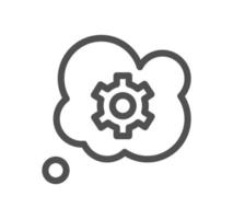 Engineering and gear icon outline and linear vector. vector