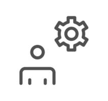 Engineering and gear icon outline and linear vector. vector