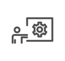 Engineering and gear icon outline and linear vector. vector