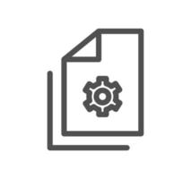 Engineering and gear icon outline and linear vector. vector