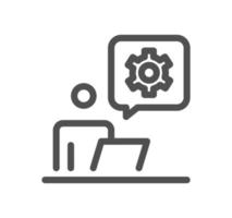 Engineering and gear icon outline and linear vector. vector