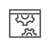 Engineering and gear icon outline and linear vector. vector