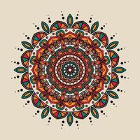 Decorative colorful ethnic mandala pattern. design element for greeting card, banner or poster vector
