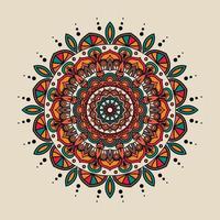 Decorative colorful ethnic mandala pattern. design element for greeting card, banner or poster vector