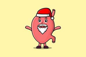 Cute Cartoon mascot character Stomach santa claus vector