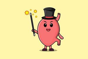 A gorgeous smart cute cartoon magician Stomach vector