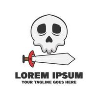 Skull And Sword Logo is suitable for logos, advertising, apparel, and others. eps 10. easy to edit vector