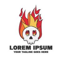 El logotipo de calavera de fuego es adecuado para logotipos, emblemas, camisetas y otros. eps 10. fácil de editar vector