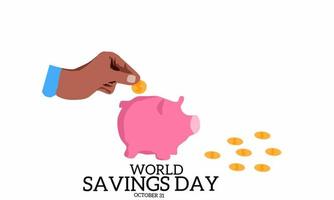 Vector graphic of world savings day for world  savings day celebration. flat design. Line art design. flyer design. flat illustration. Banner design. October 31