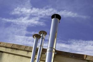 Old chimneys of a factory photo