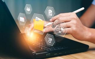 Content management system, Enterprise content management, Digital asset management, Document imaging, Workflow, Records management, Online document file data software for efficient archiving. photo
