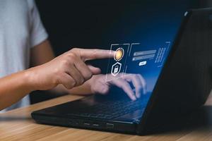 login and password cyber security concept Data protection and secure internet access cyber security. secure access to users personal information security and encryption photo