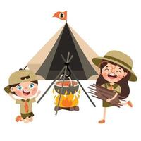 Cartoon Illustration Of Little Scouts vector