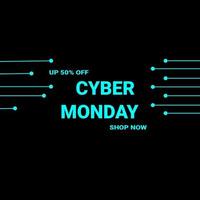 Cyber Monday sale digital circuit background banner template for business promotion vector