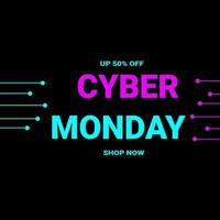 Cyber Monday sale digital circuit background banner template for business promotion vector