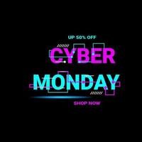 Cyber Monday sale digital circuit background banner template for business promotion vector