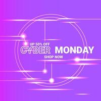 Cyber Monday sale digital circuit background banner template for business promotion vector