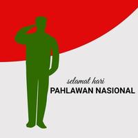 Indonesian National Heroes day November 10th background banner design vector illustration