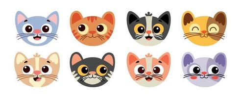 Cartoon Drawing Of Cat Heads vector