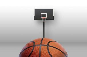 indoor basketball court with basketball ball. 3d render photo