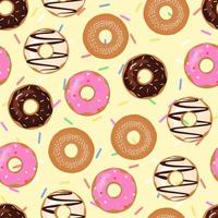 diseño de ilustración vectorial de patrón en donuts vector