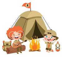 Cartoon Illustration Of Little Scouts vector