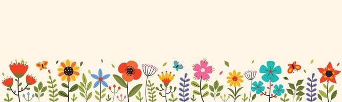 Spring Season Design With Flowers vector