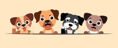 Cartoon Drawing Of Cute Dogs vector