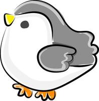 Little fat bird, illustration, vector on white background.