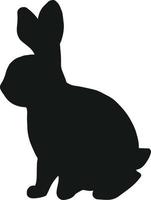 Rabbit silhouette isolated on white background. Black hand drawn vector art of a bunny. Simple vector illustration of an animal