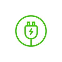 signo de enchufe eléctrico verde. vector de icono de enchufe.