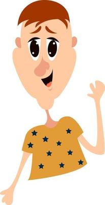 Friendly guy, illustration, vector on white background.