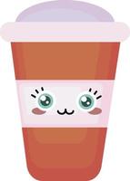 Cute coffee cup, illustration, vector on white background.