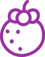 Purple mangosteen, icon illustration, vector on white background