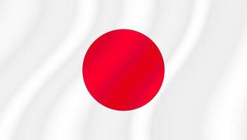 Wavy flag of Japan. vector